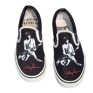 Vans + Johnny Ramone Graphic Signature Black Classic Shoes Unisex M6.5, W8